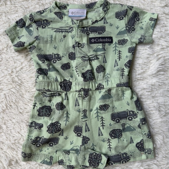Columbia Other - Columbia Sportswear Infant Boy Truck Print Jumpsuit Romper Size 3-6 Months⁠